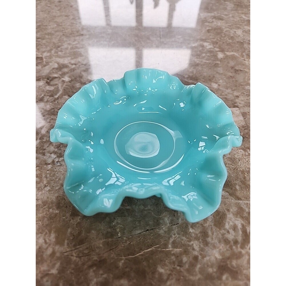 Fenton Pastel Aqua/green Hobnail Bon Bon Dish